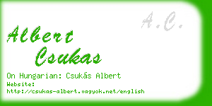albert csukas business card